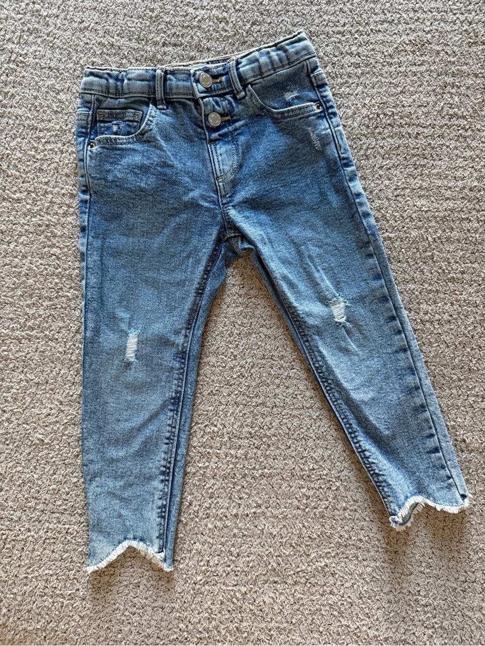 Zara kids Light Blue Distressed Ankle Skinny Jeans